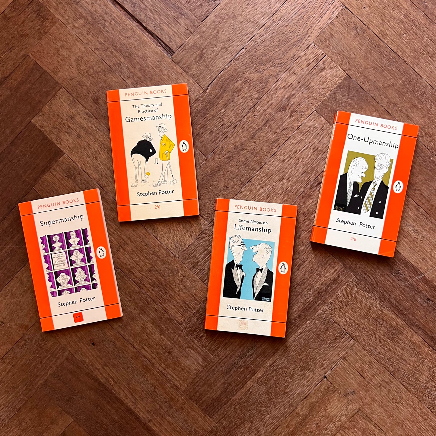 Gamemanship, Lifemanship, One-Upmanship, Supermanship (1962 First Edition Box Set) – Stephen Potter