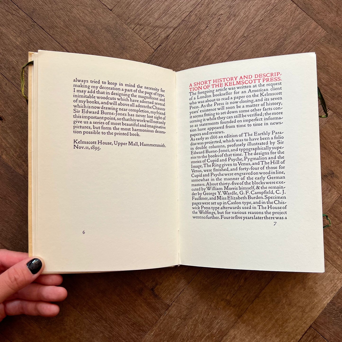 A Note By William Morris on His Aims in Founding the Kelmscott Press. Together With a Short Description of the Press By S.C. Cockerell, & An Annotated List of the Books Printed Thereat – William Morris & S.C. Cockerell (Facsimile Edition)